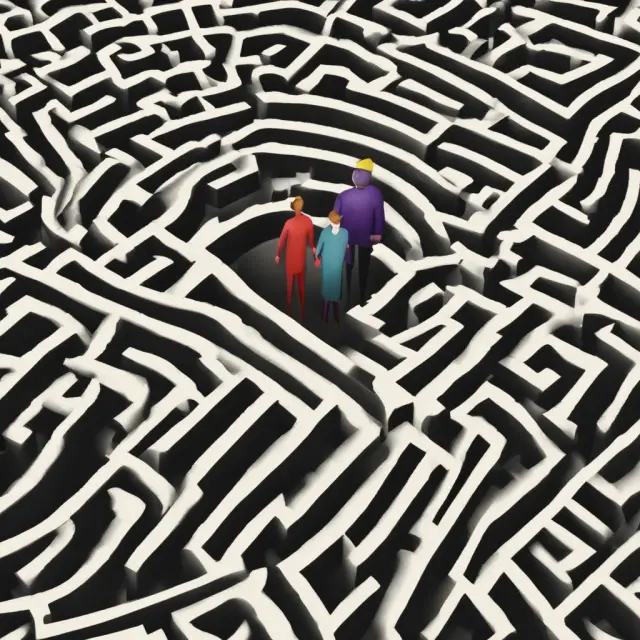 A divorcing couple embarks on an intricate journey to divide retirement assets while tackling pension plan complexities and addressing survivor benefit issues in a QDRO maze