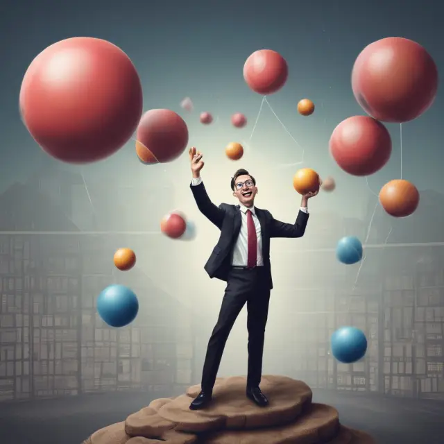 An image of a hedge fund manager skillfully juggling multiple regulatory balls: QEP financial criteria, CFTC rules, and SEC registrations.
