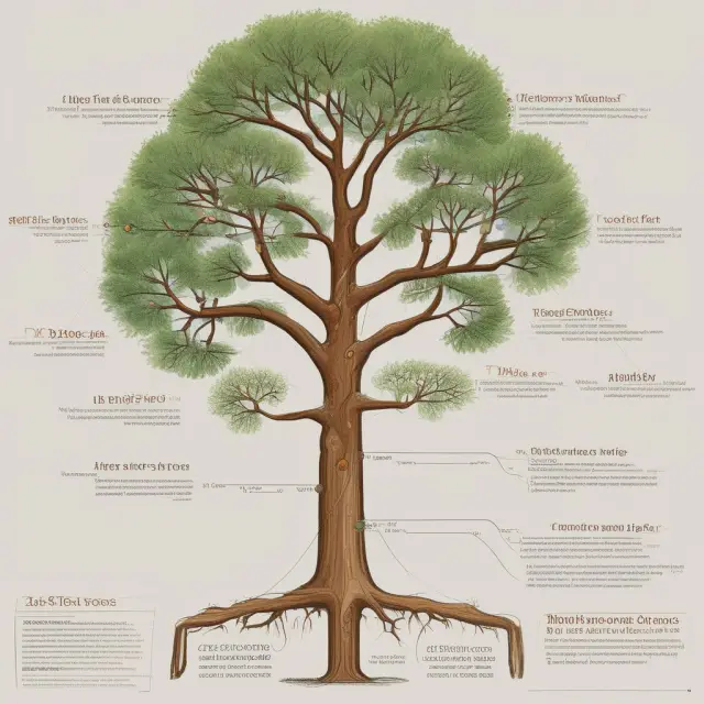 An evolving tree with branches representing key events and milestones in the history of the Qatar Investment Authority