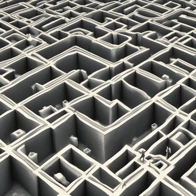 Institutional investor exploring labyrinthine maze of securities, discovering Rule 144 exemptions leading to exempt offerings