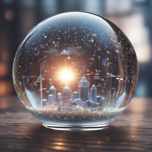 Image of a crystal ball displaying financial charts and graphs related to QIPs, symbolizing future trends in the capital raising mechanism.