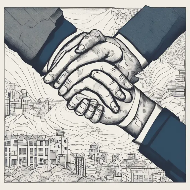 Hands of a married couple interlocking to form a qualified joint and survivor annuity contract, emphasizing the guarantee for lifetime income and survivor benefits.