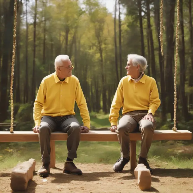 Golden couple sitting on a balanced see-saw representing QJSA