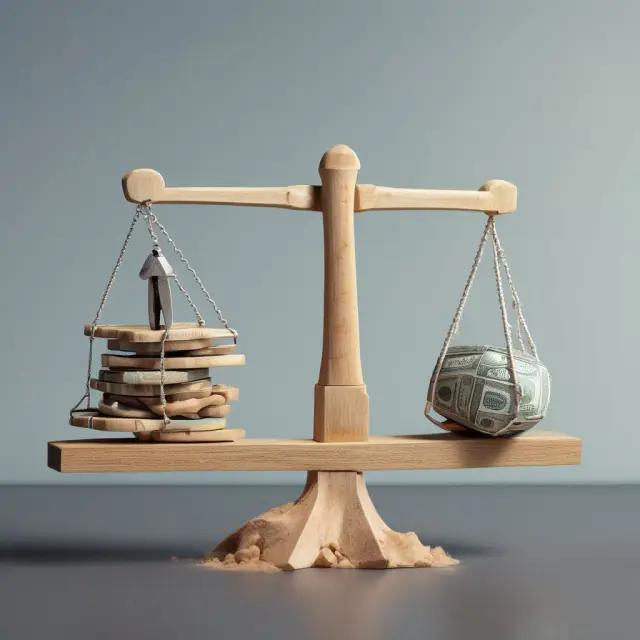 An image of a seesaw balancing two quarters symbolizing quarter-on-quarter analysis.