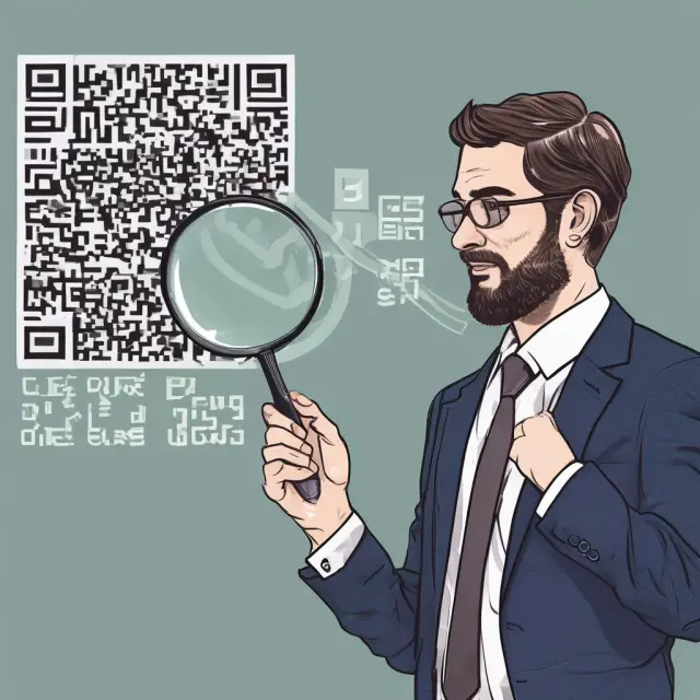 An analyst examines quarterly changes by comparing QR codes, illustrating QOQ analysis