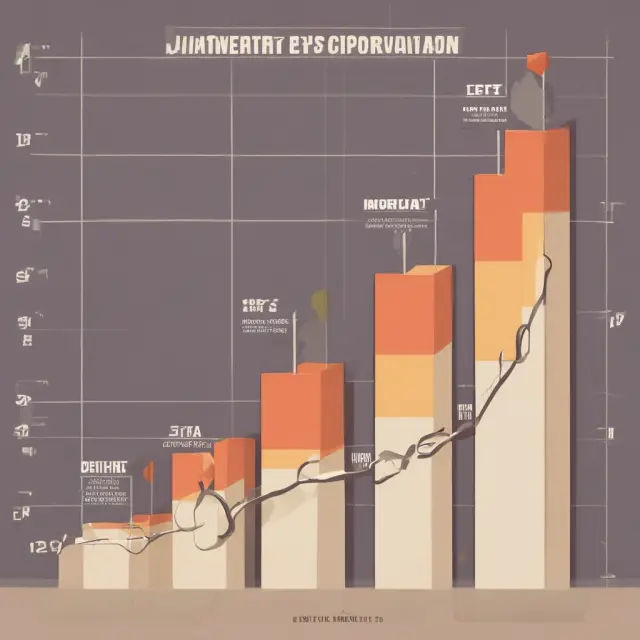 An anthropomorphic quarterly growth chart showing ants symbolizing EPS, revenue, and expenses steadily climbing upwards