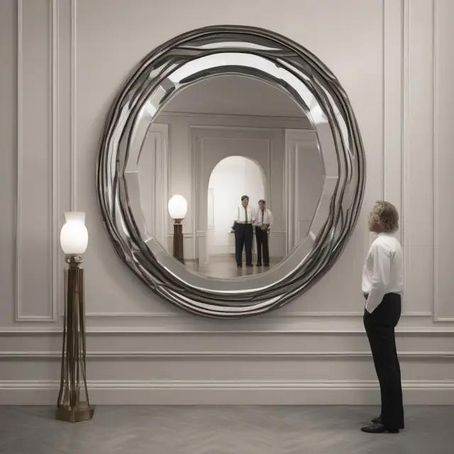 An image of James Tobin holding up a Q-shaped mirror representing the Tobin