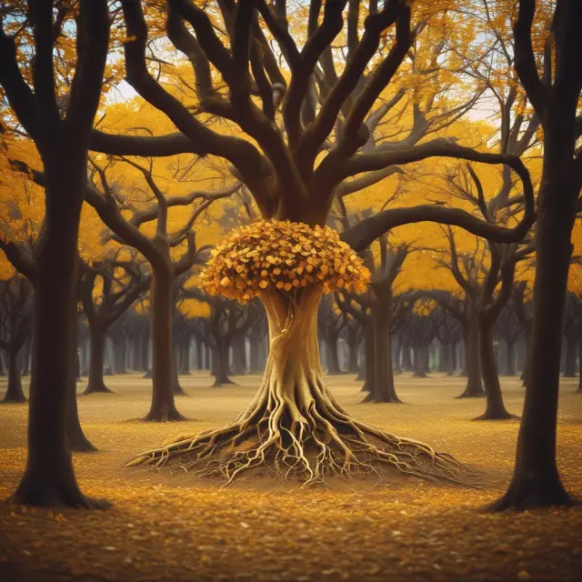 An image showcasing a golden tree with ERISA regulations represented by urns, symbolizing the growth of tax-advantaged retirement plans