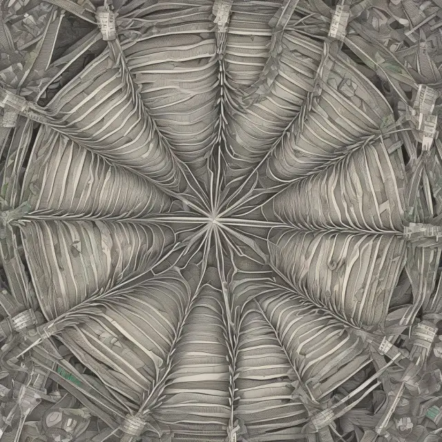 An elaborate spiderweb with regulations encompassing an interest rate swap, symbolizing Dodd-Frank