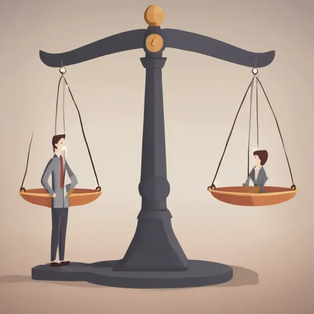 An employer and employee weighing their eligibility for a Qualified Small Employer Health Reimbursement Arrangement (QSEHRA) on opposite sides of a scale