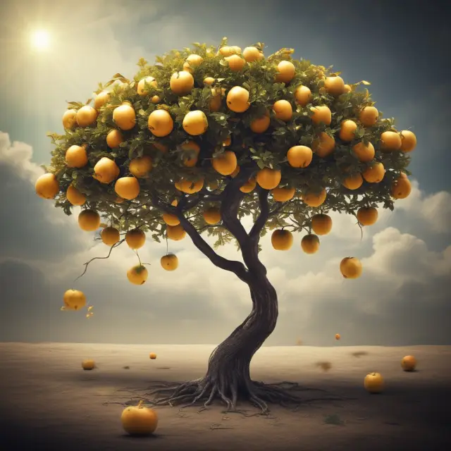 Golden apple tree illustrating a Qualified Small Employer Health Reimbursement Arrangement