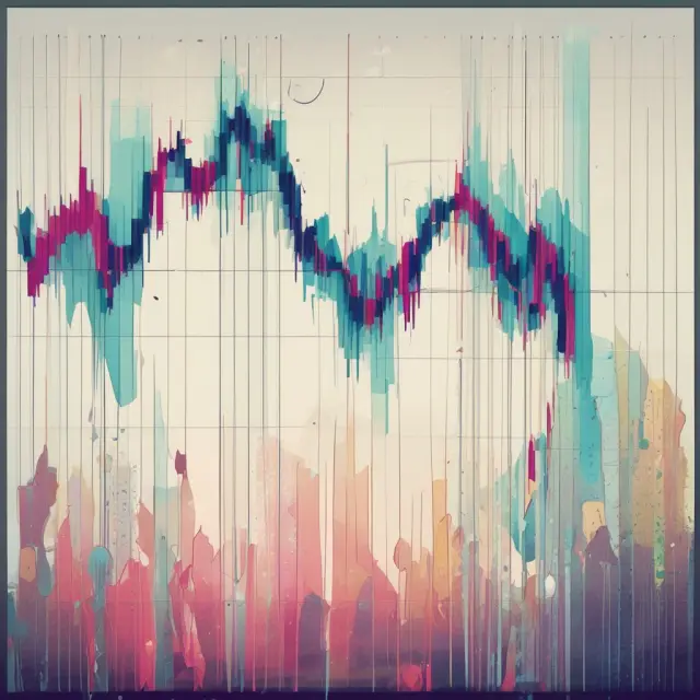 An image depicting a tranquil sea with the QStick indicator appearing as waves oscillating around zero, symbolizing market trend signals.