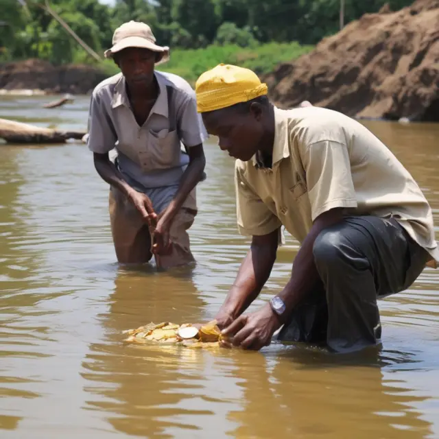 Golden quarters representing accurate QTD data being collected and separated from a flowing river of financial information