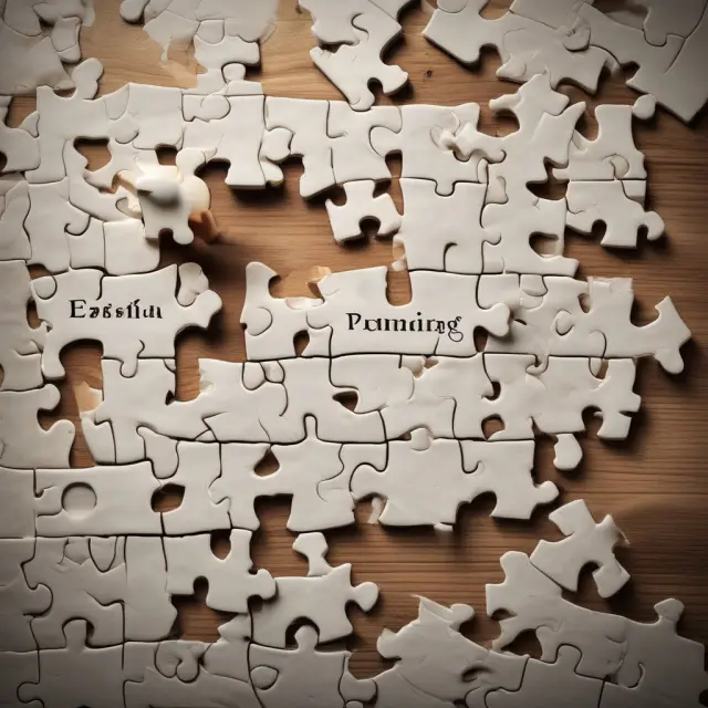 An intricate puzzle with a missing piece symbolizing a QTIP trust. Once placed, the completed puzzle represents a well-planned estate, secure for future generations