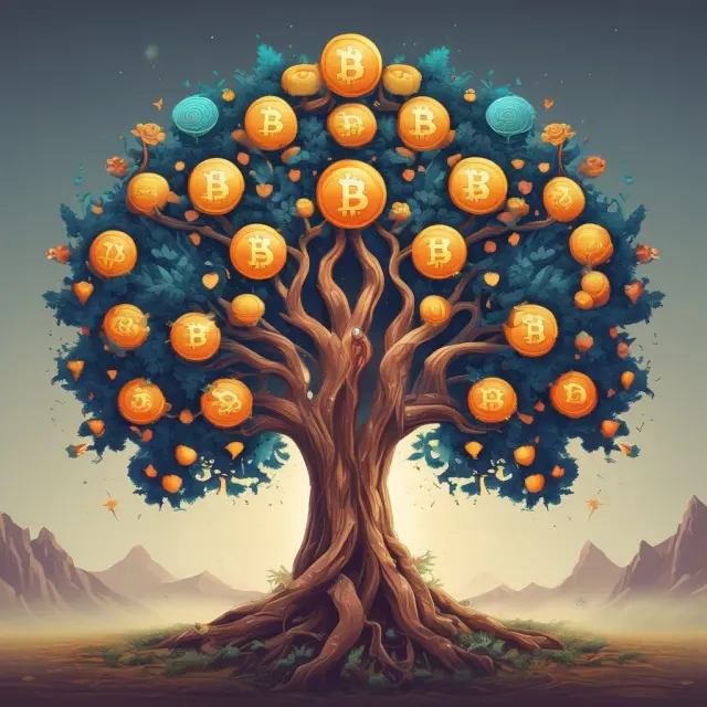 An image of a hybrid tree with Bitcoin