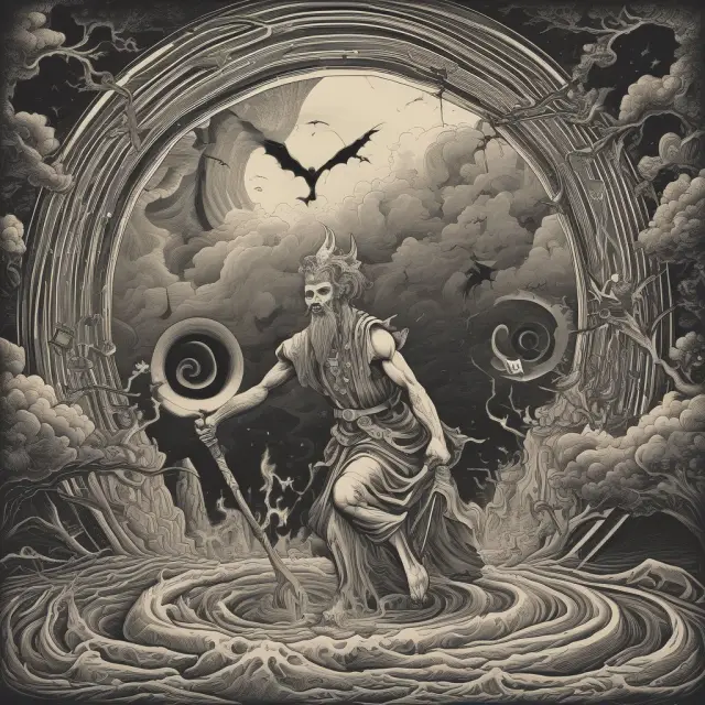 An image depicting a powerful whirlpool attracting stock index futures, index options, and stock options to converge during the Triple Witching event