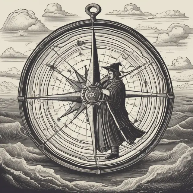 Traders braving the waves in a boat, quadruple witching as their compass to navigate market volatility.