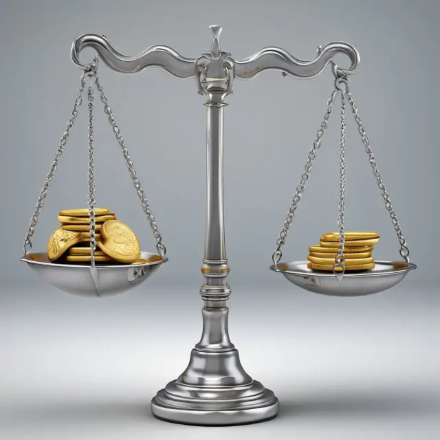 Two scales illustrating qualified (golden) vs. non-qualified (silver) annuities, representing the difference in tax treatment.