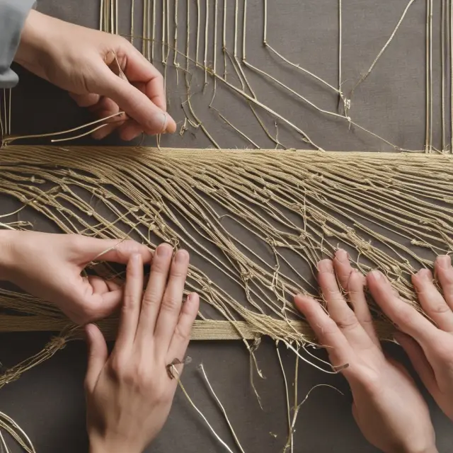 Two hands weaving a golden tapestry (Qualified Annuities) and silver tapestry strands (Non-Qualified Annuities), representing retirement income planning strategies for tax benefits and flexibility.