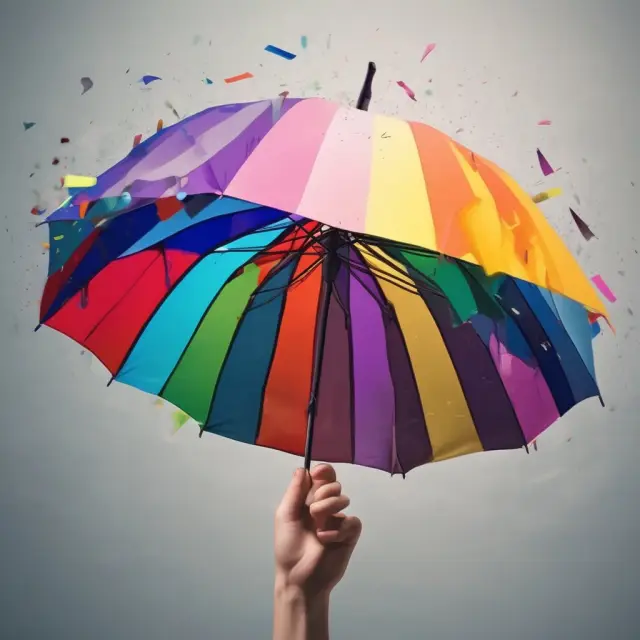A hand opens an umbrella to collect colorful savings plans (401(k), 403(b), etc.) falling gently as rain, symbolizing the impact of automatic enrollment in a QACA
