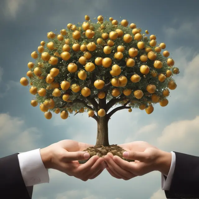 Image of golden apples falling from a tree signifying employer contributions under a QACA plan.