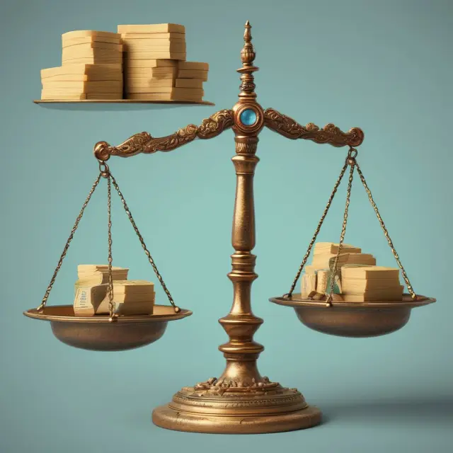 A balance scale with tax exempt charities (left) and tax deductible donations (right), symbolizing financial gains from supporting nonprofit organizations.