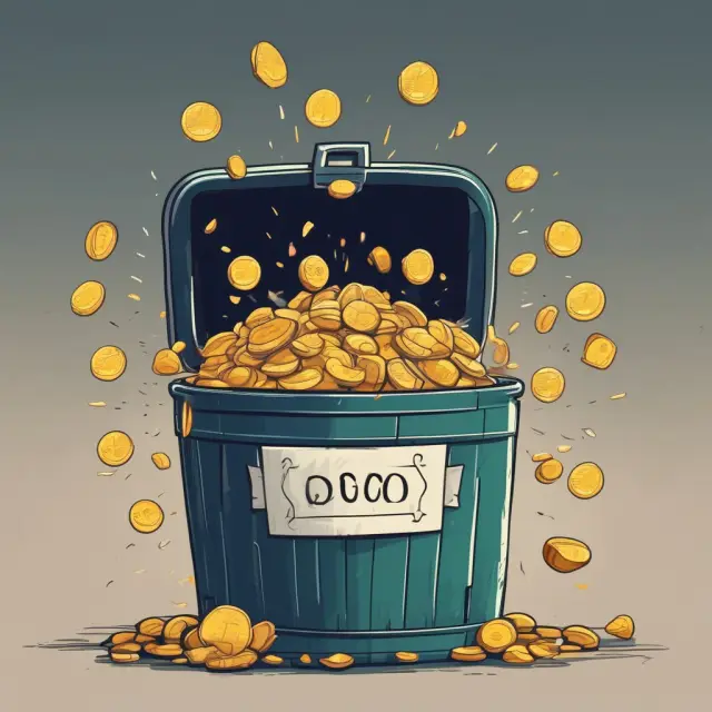 Treasurer pouring gold coins into a QCO barrel, maximizing tax savings and philanthropic impact