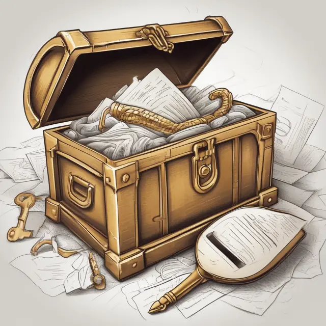 A golden key opens a chest, revealing investment papers symbolizing the qualifications and requirements for foreign institutional investors in China