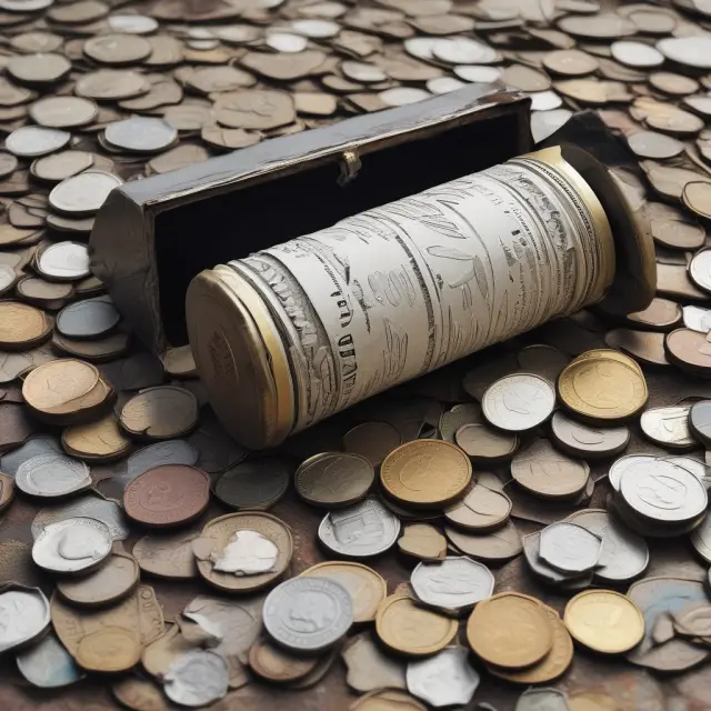 An image of a time capsule filled with old coins and banknotes melting away represents the concept of lost potential growth in retirement savings due to early withdrawals.