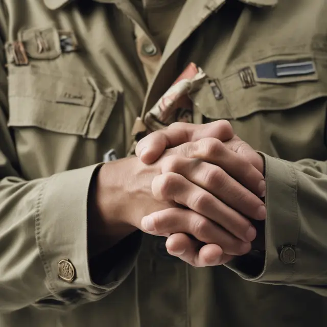 A soldier in military uniform holds a retirement account, illustrating the financial flexibility offered by qualified reservist rules during active duty.