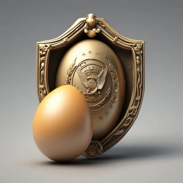 An IRS shield protecting a golden egg symbolizing retirement savings and assets from creditors