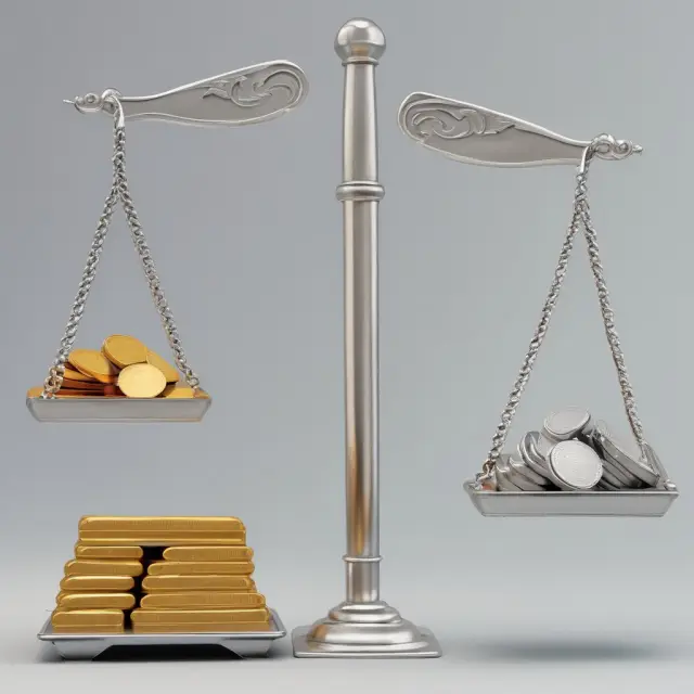 Golden scales weighing retirement income options: coins for tax-deferred growth, bars for guaranteed income (qualifying annuities)