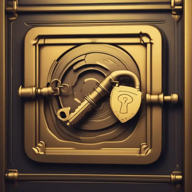 Golden key releasing assets from QDT vault, ensuring financial security for a non-citizen surviving spouse