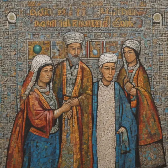 Mosaic depicting real-life scenarios where qualified domestic trusts helped non-citizen surviving spouses preserve their marital assets, symbolizing the importance of effective estate planning