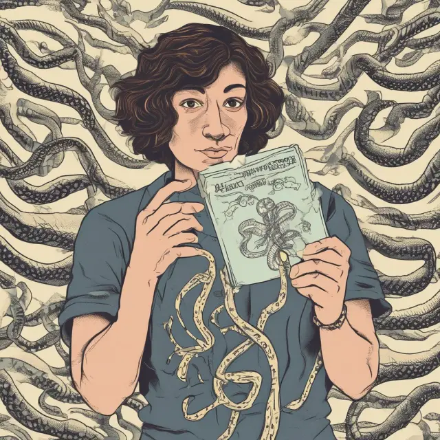 A person holding a health insurance card among cobras shedding their skin, symbolizing the temporary nature of COBRA coverage during life changes.
