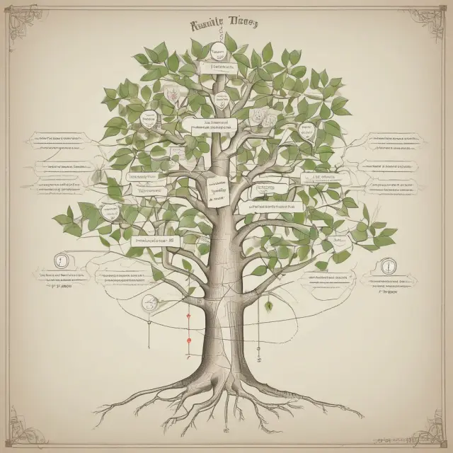 A family tree with labeled nodes for qualifying children and dotted lines connecting other relatives, symbolizing eligibility for Earned Income Tax Credit.