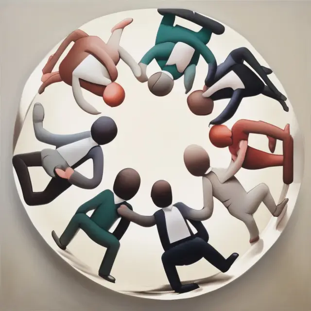 Visual depiction of four dance partners representing share for share exchange, amalgamation, plan of arrangement, and asset purchase interacting harmoniously during a qualifying transaction.