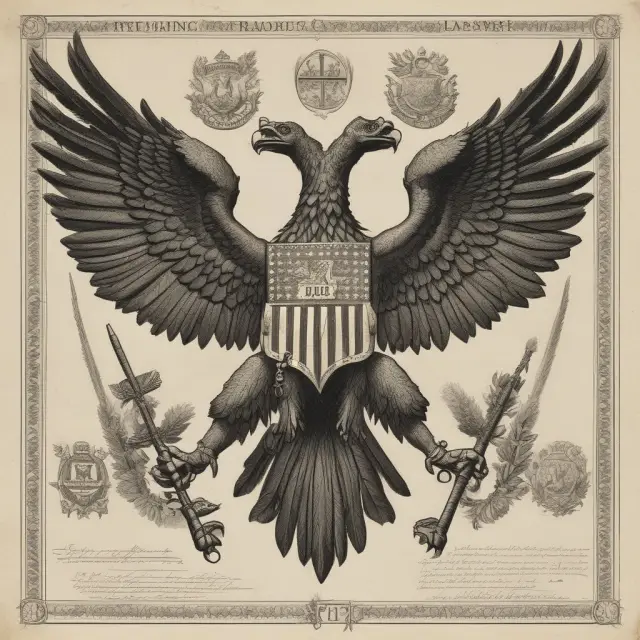 Image of a double-headed eagle holding federal and state tax codes, illustrating the need for surviving spouses to understand varying rules regarding filing statuses.