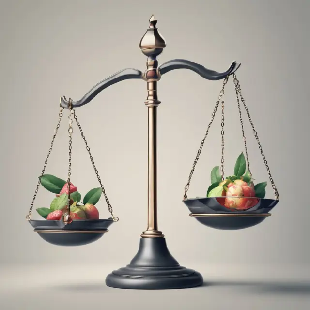 Scales balanced with charts (quantitative) and books (qualitative), emphasizing combined analysis for thorough research.