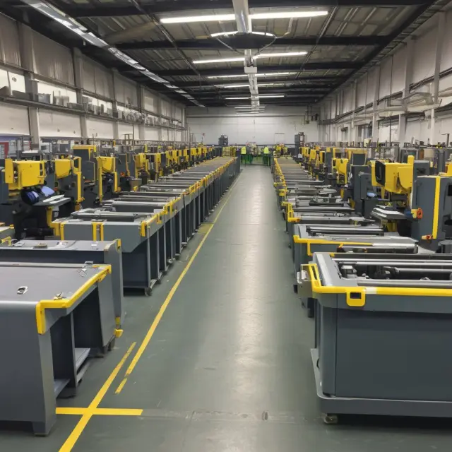 Quality control professionals monitoring a production line, ensuring high standards.