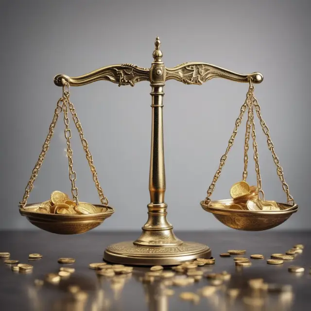 Image of a scale balanced by GAAP principles, with gold coins symbolizing reliable earnings and a crystal ball representing the relevance aspect
