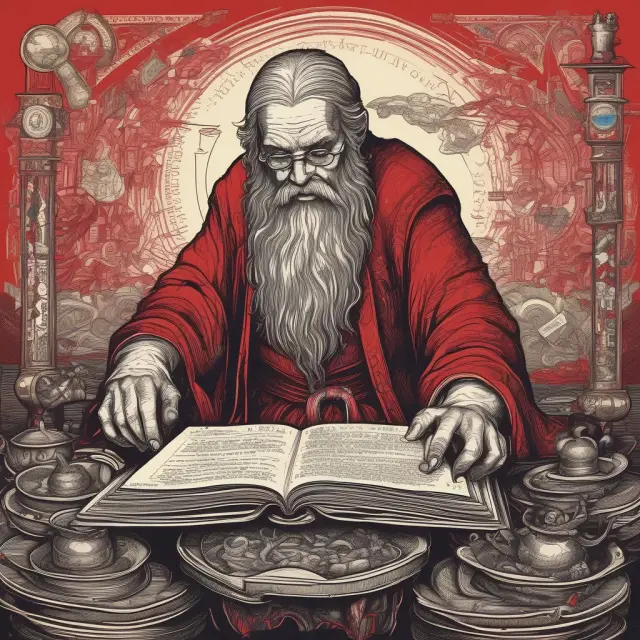 An accounting alchemist transforms financial statements, revealing red flags of low-quality earnings amidst black gold (money)