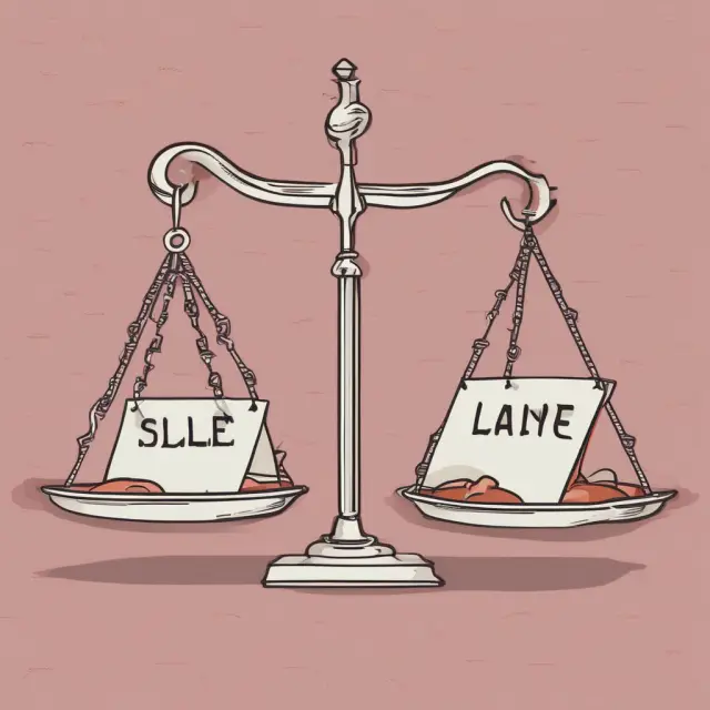 Two scales with sales growth on one side and credit terms on the other, representing their influence on a company