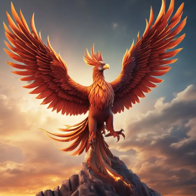 Institutional investment portfolio transforming into a Phoenix, illustrating the benefits of quant funds - risk management, transparency, and performance.