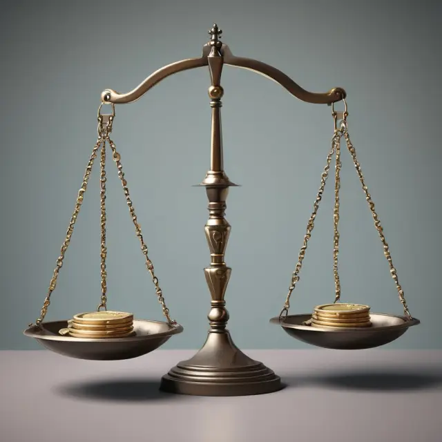 Image of a balance scale with QE2 symbol on one side and a double-edged sword symbolizing risks on the other, reflecting the impact of QE2 on the economy and markets
