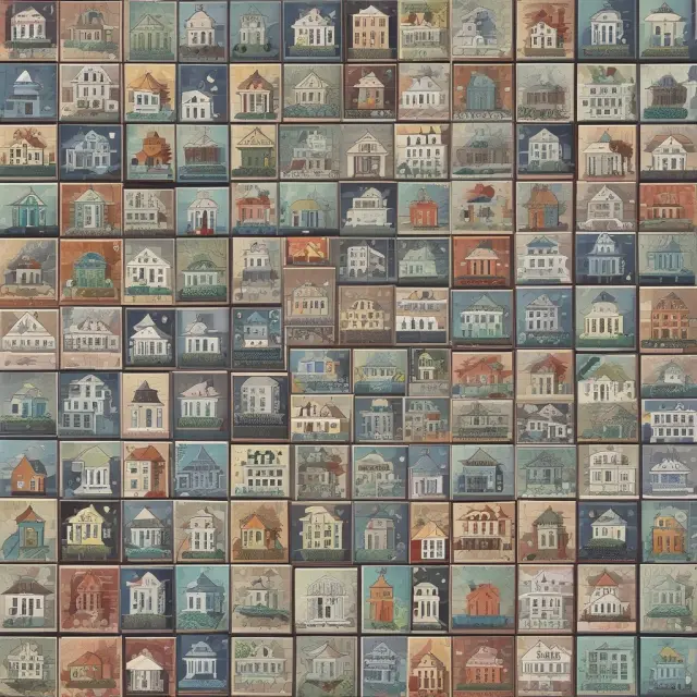 Mosaic of tiles representing different economic crises with distinct quantitative easing efforts