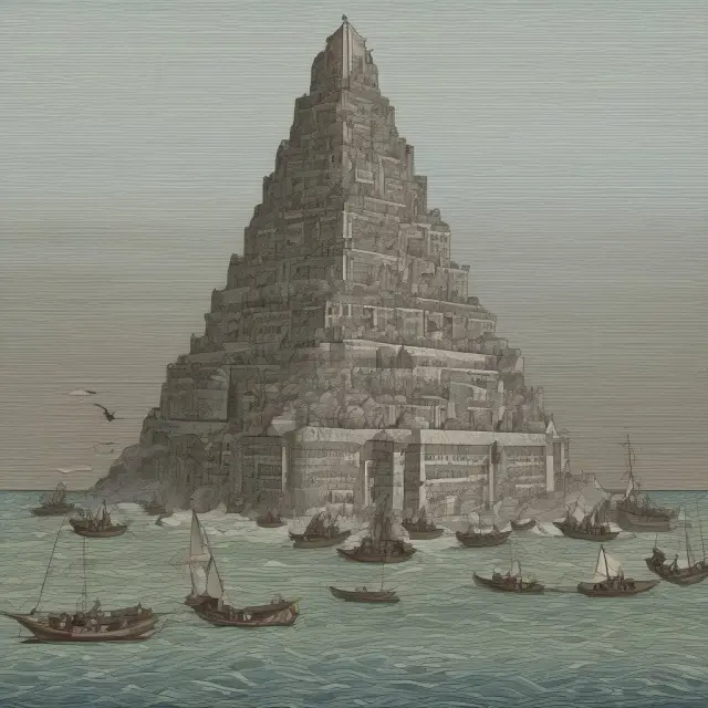 Scales representing ethical considerations tipping between economic prosperity and moral hazard, set against the backdrop of a body of water symbolizing quantitative easing