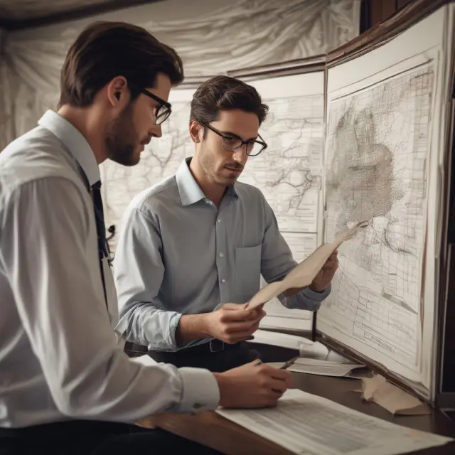Data Scientist adjusts quant trading model parameters on historical chart while Trader evaluates performance metrics