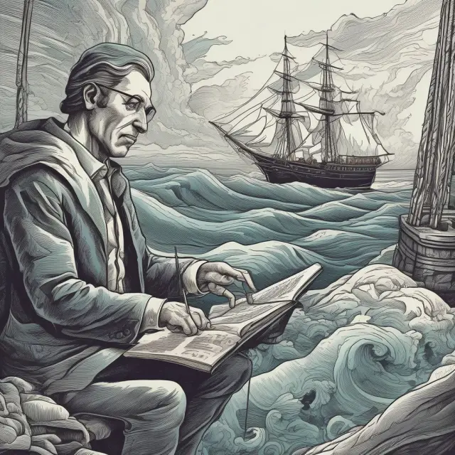 An investor steering a ship through market waters, using QA techniques as their compass for optimized portfolio management