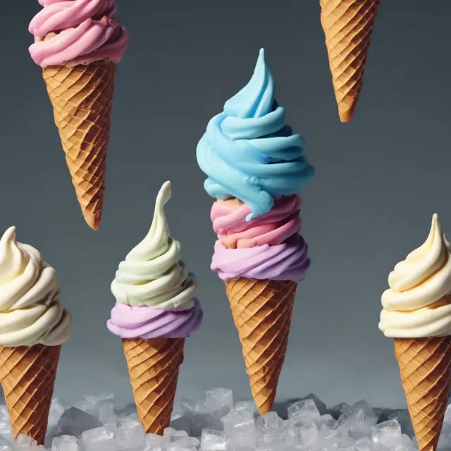 Price variations affecting the height of an ice cream cone, symbolizing changes in demand based on price for elastic goods.
